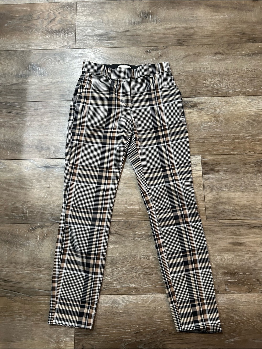 H&M Women's Plaid Chinos in Black, Tan and Cream